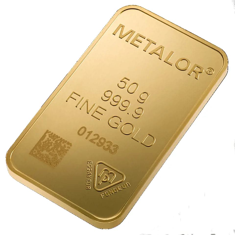 Metalor 50g Gold Cast Bar