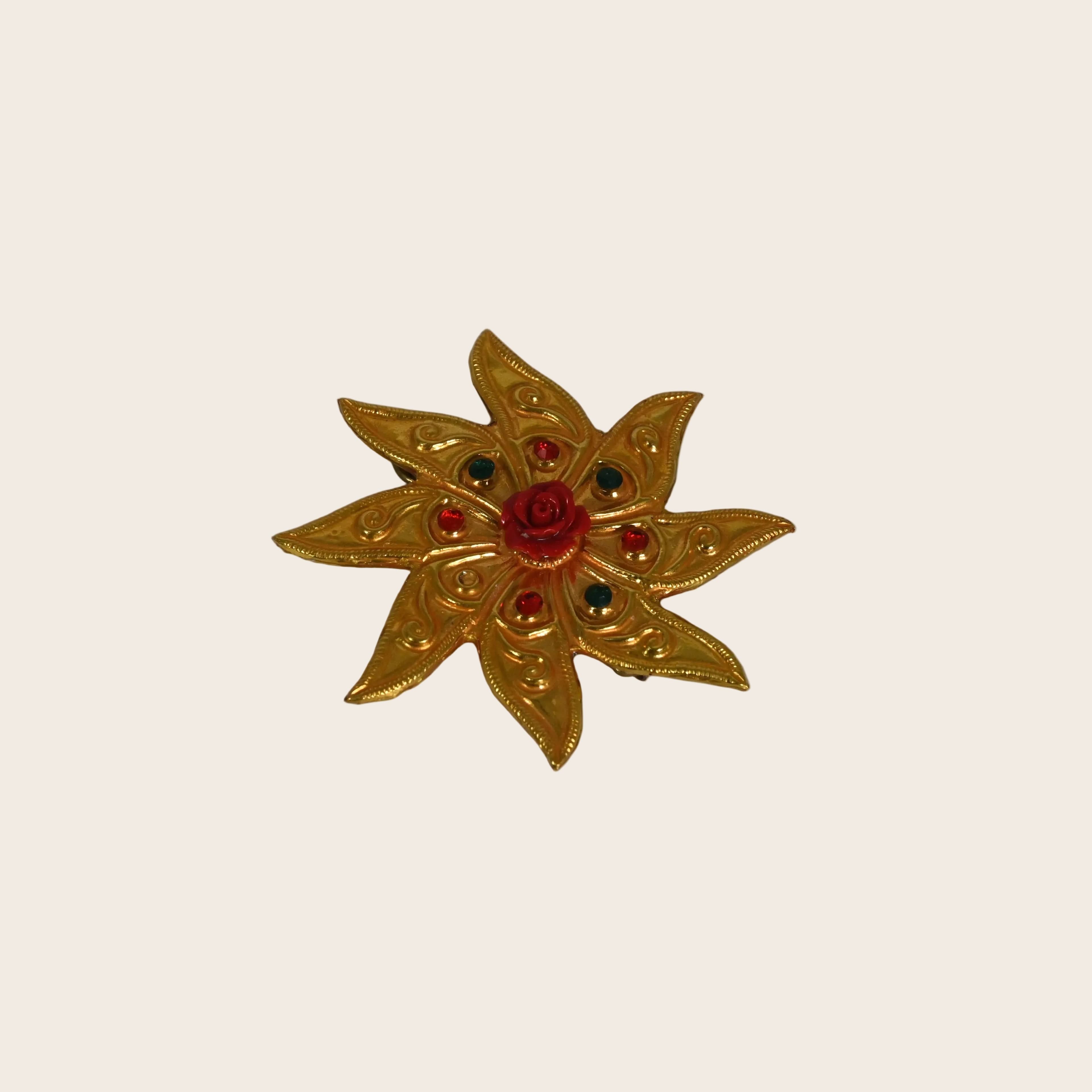 Gold Floral HairClip