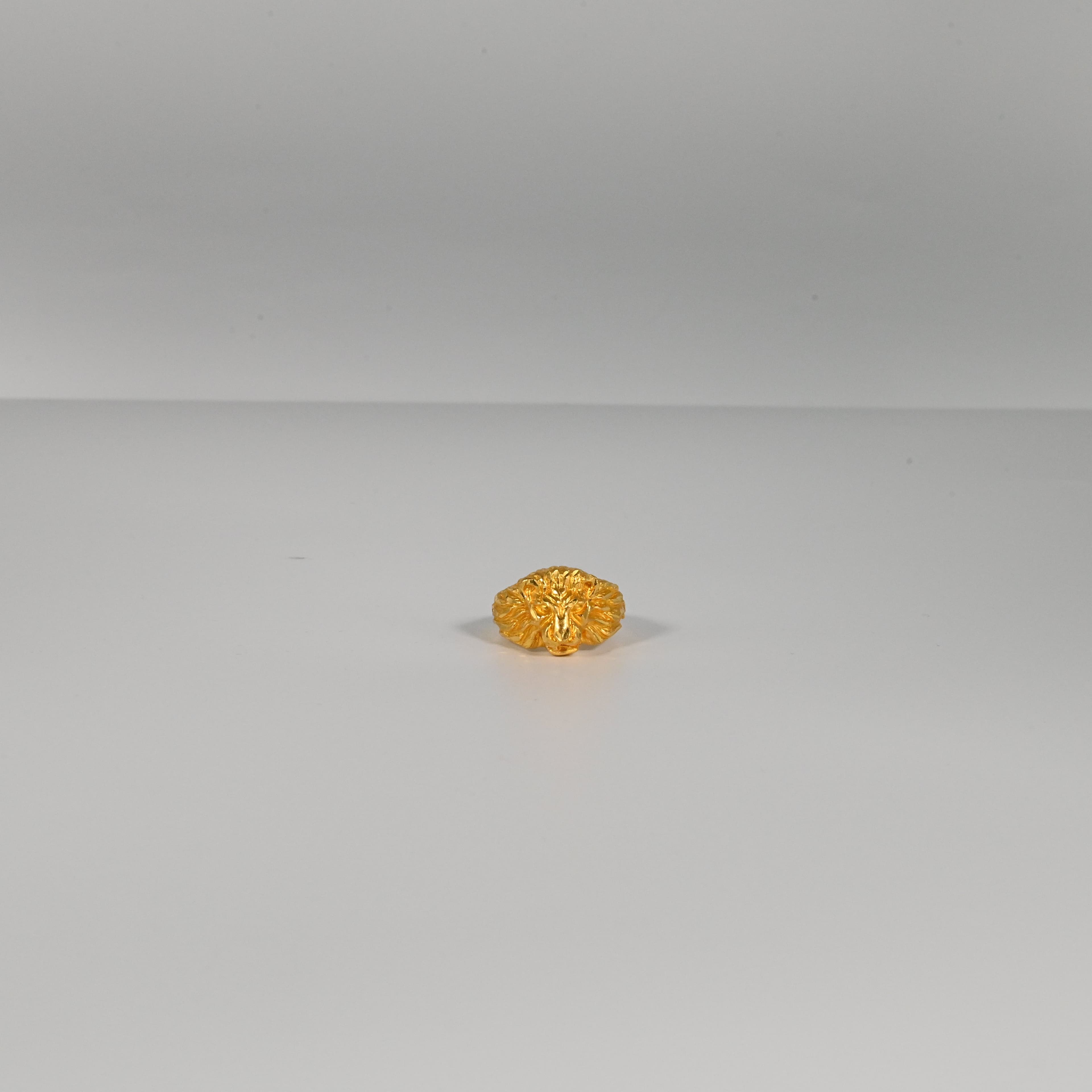 Gold Lion Head Ring